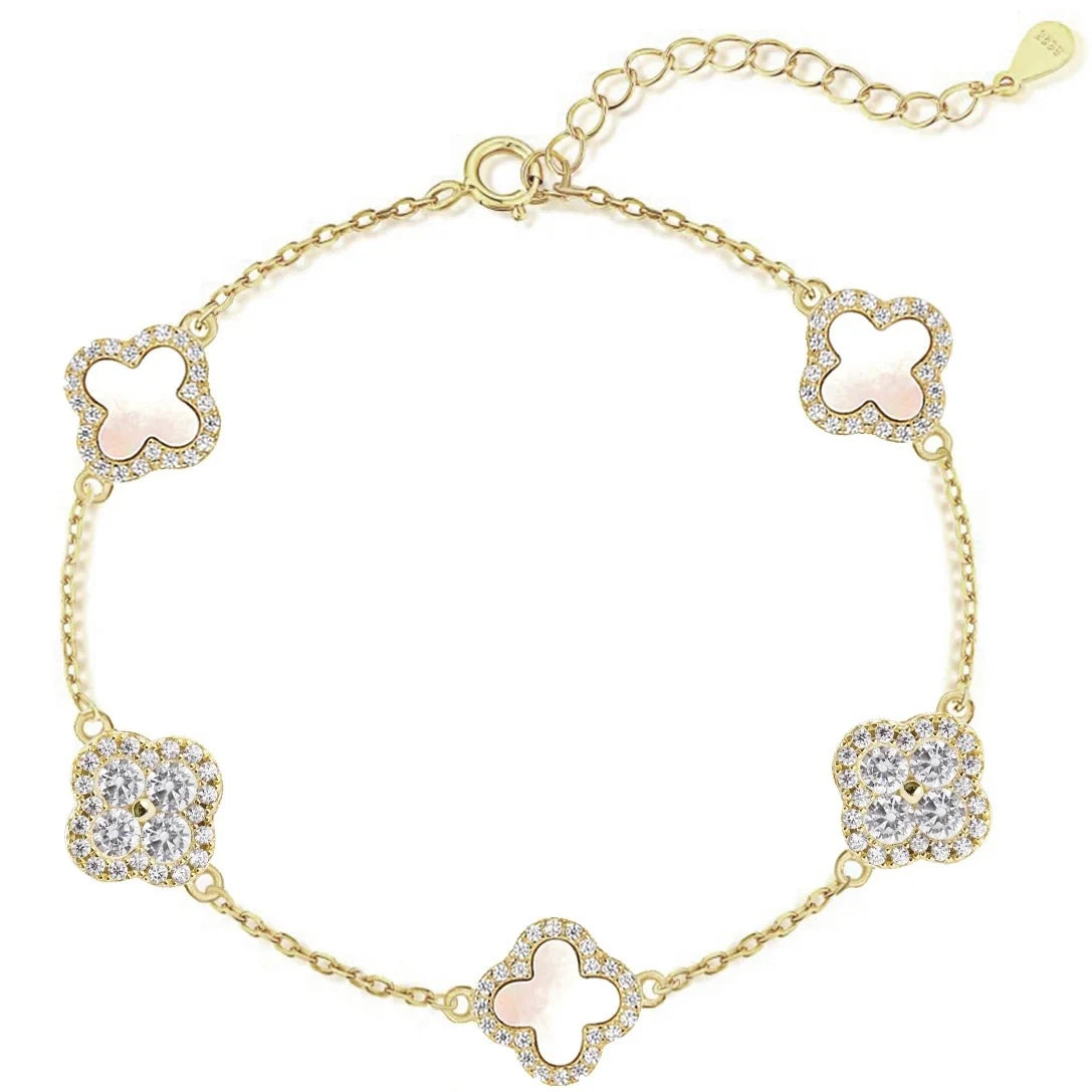 Deluxe Diamond Clover Bracelet