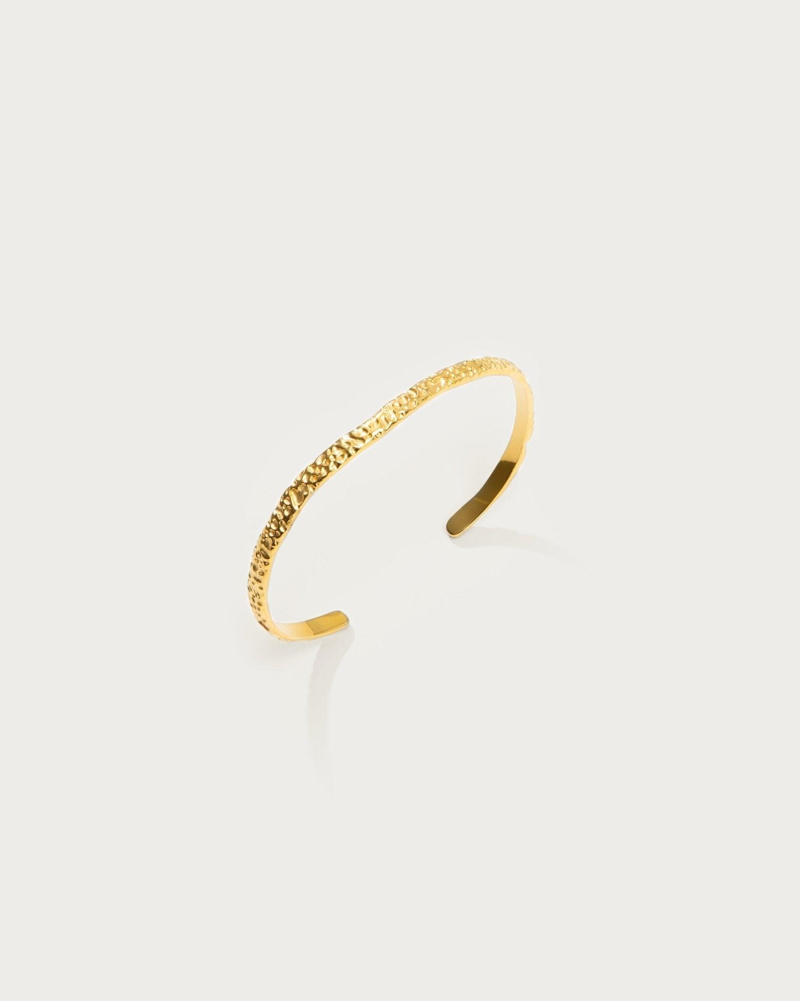 Gold Textured Bangle - En Route Jewelry